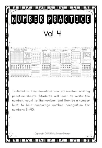 Number Bundle Practice 31-40