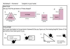 Year 7 area and perimeter worksheets image