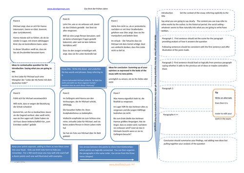 Der Vorleser Bernhard Schlink advanced level German | Teaching Resources