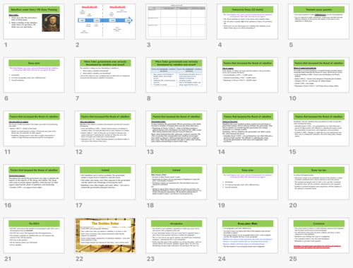 OCR Tudor Rebellions | Essay Planning - Henry VIII | Teaching Resources