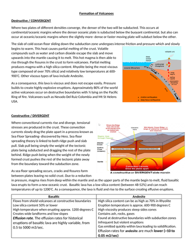 A Level Natural Hazards Information Sheets | Teaching Resources