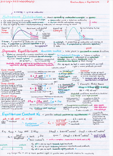 OCR A Level Chemistry Reaction Rates & Equilibrium Revision Poster ...