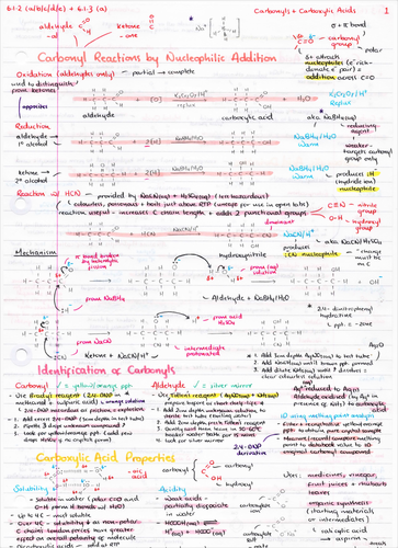 OCR A Level Chemistry Carbonyls & Carboxylic Acids Revision Poster ...