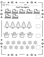 Winter Maths worksheets : counting objects and basic ...