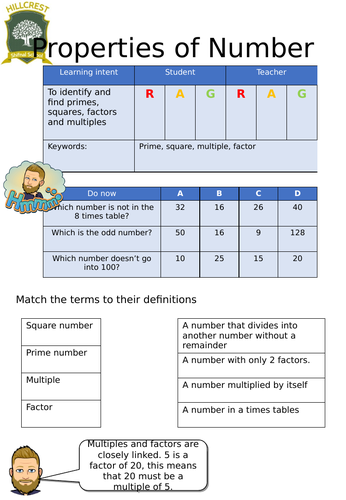  Properties Of Number Worksheet Teaching Resources