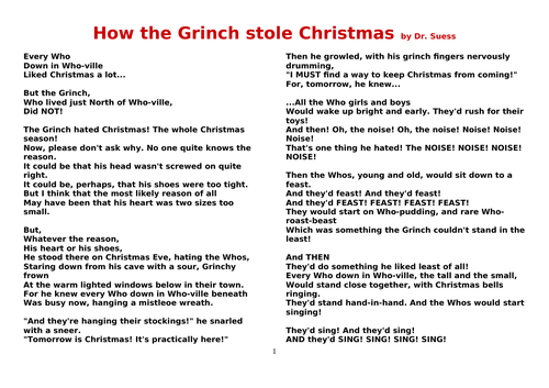 Genoptag Picket Philadelphia How the Grinch Stole Christmas Bundle | Teaching Resources