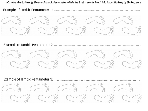 Iambic Pentameter Shakespeare KS2/3 Eng | Teaching Resources