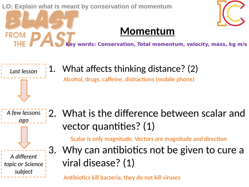 Forces and Motion 11 - Momentum HIGHER ONLY New Physics 9-1 | Teaching ...