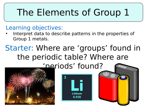 Ks3 ~ Year 8 ~ Group 1 - The Alkali Metals