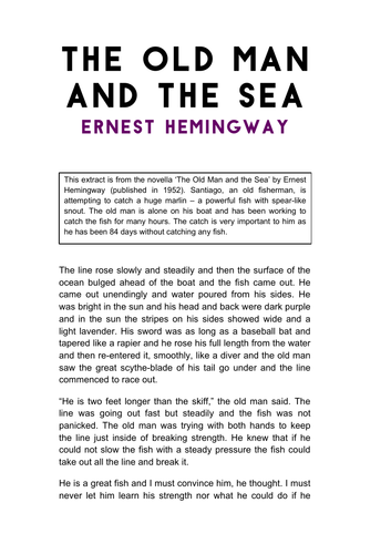 the old man and the sea essay questions