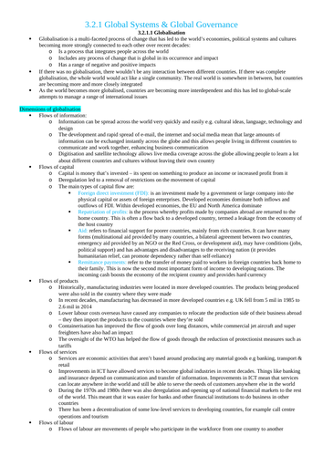 AQA A-Level Geography: Human Revision Notes