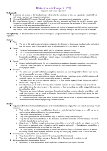 OCR A-Level Psychology: Biological Core Studies