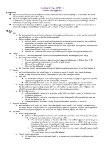 OCR A-Level Psychology: Developmental Core Studies