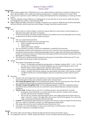 OCR A-Level Psychology: Individual Differences Core Studies