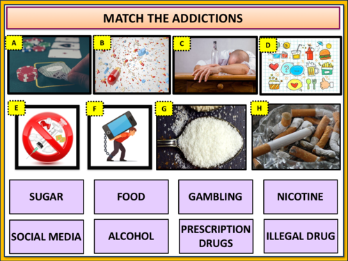 Different Types Of Addictions Drugs Teaching Resources 