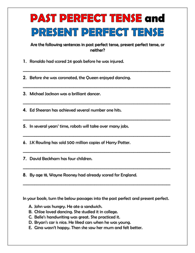 Past Perfect and Present Perfect Tense! | Teaching Resources