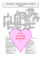 AQA crosswords ecosystems case study Epping Forest Amazon tropical