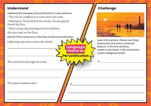 KS2 Personification Worksheets: Writing Features | Teaching Resources