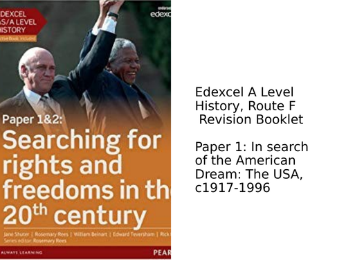 Edexcel A Level History, Route F, Revision Workbook - America