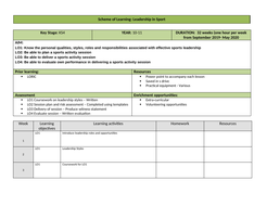 OCR Sports Studies R053 - Sports Leadership (Complete Scheme of Work ...