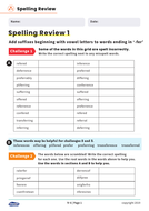 year 6 spelling revision worksheet teaching resources