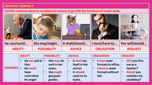 Modal Verbs Worksheets With Answers Teaching Resources