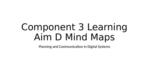BTEC DIT Component 3 Learning Aim D Mind Maps