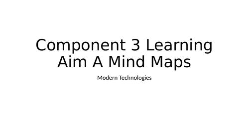 BTEC DIT Component 3 Learning Aim A Mind Maps