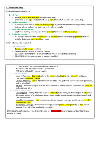 Business Theme 2 Edexcel A-Level Notes | Teaching Resources