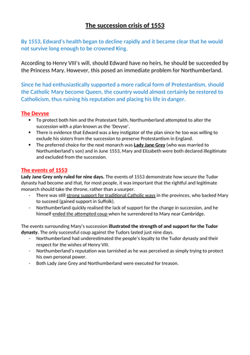 The Mid Tudor Years for AQA A Level History ('1C The Tudors ...