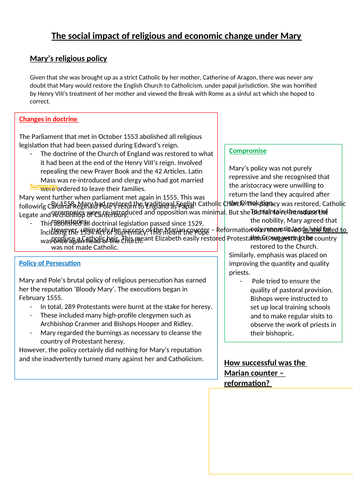 The Mid Tudor Years for AQA A Level History ('1C The Tudors ...