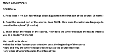 creative writing exam questions 11