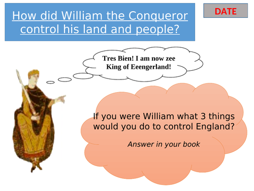 Lesson: How did William the Conqueror control his land and people ...