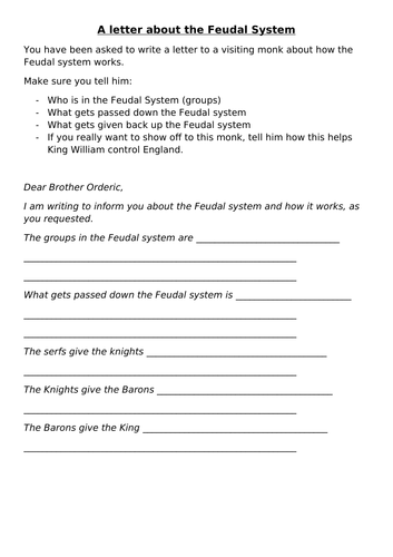 Lesson: How did William the Conqueror control his land and people? (Feudal System)