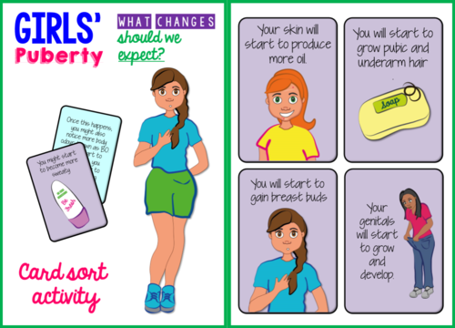 Girls Puberty Card Sort Teaching Resources