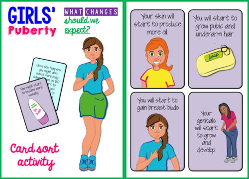 Girls' Puberty Card Sort Teaching Resources