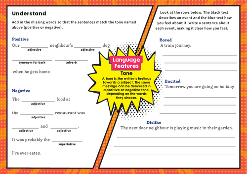 ks2 descriptive writing worksheets creating tone teaching resources