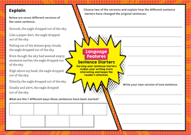 KS2 Sentence Starters For Creative Writing | Teaching Resources