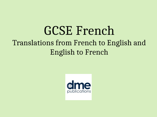 AQA GCSE French Translations - 4 sets of translations with answers ...