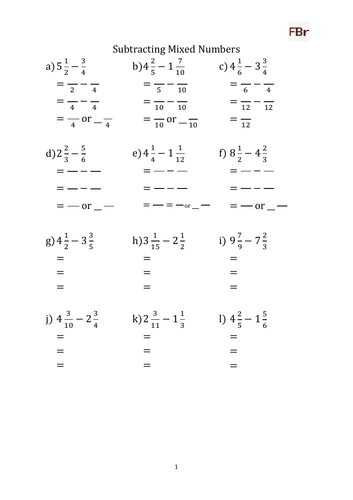 adding and subtracting mixed numbers homework