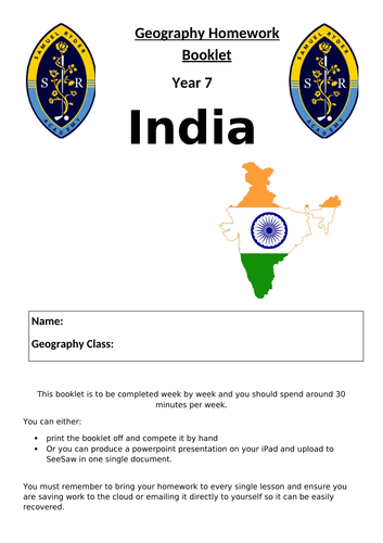 KS3 India Homework Project | Teaching Resources