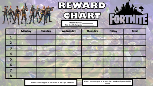 Fortnite Reward Chart Printable Free