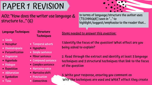 EDEXCEL Paper 1 and 2 English Language Revision | Teaching Resources