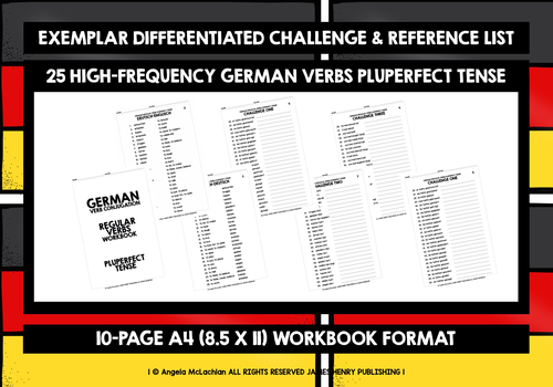 GERMAN REGULAR VERBS PLUPERFECT TENSE CONJUGATION | Teaching Resources