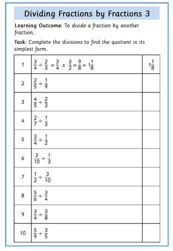 Fractions - Division | Teaching Resources