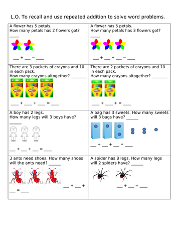 repeated addition problem solving year 2