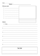 Instructions Writing Template | Teaching Resources