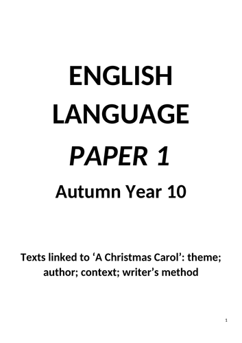 AQA English Language Paper 1 - booklet of sources | Teaching Resources