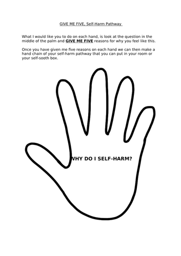 GIVE ME FIVE-Self-Harm | Teaching Resources
