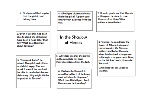 In the Shadow of Heroes Reading comprehension questions
